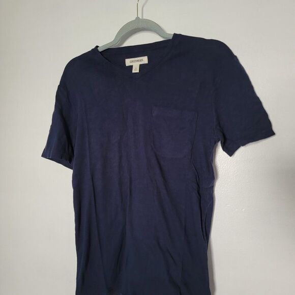 Goodthreads Mens Navy Blue Short Sleeve Pocket Casual V Neck T Shirt Size XSmall - Picture 3 of 9